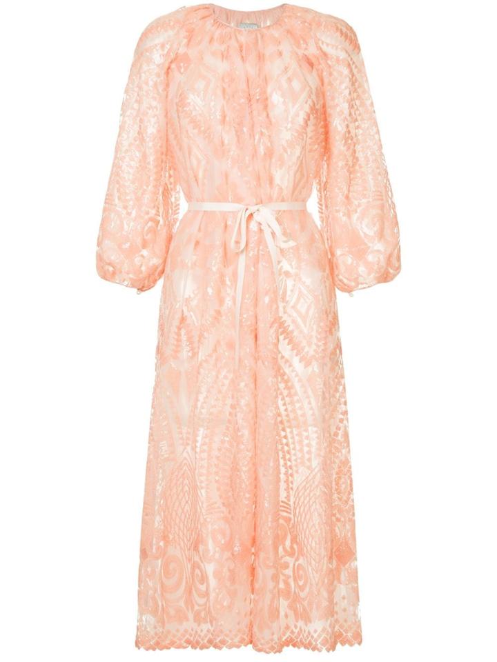 Huishan Zhang Geometric Pattern Midi Dress - Pink