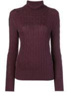 N.peal Cable Knit Roll Neck Sweater - Pink