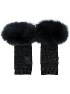 Yves Salomon Accessories Fur Gloves - Black