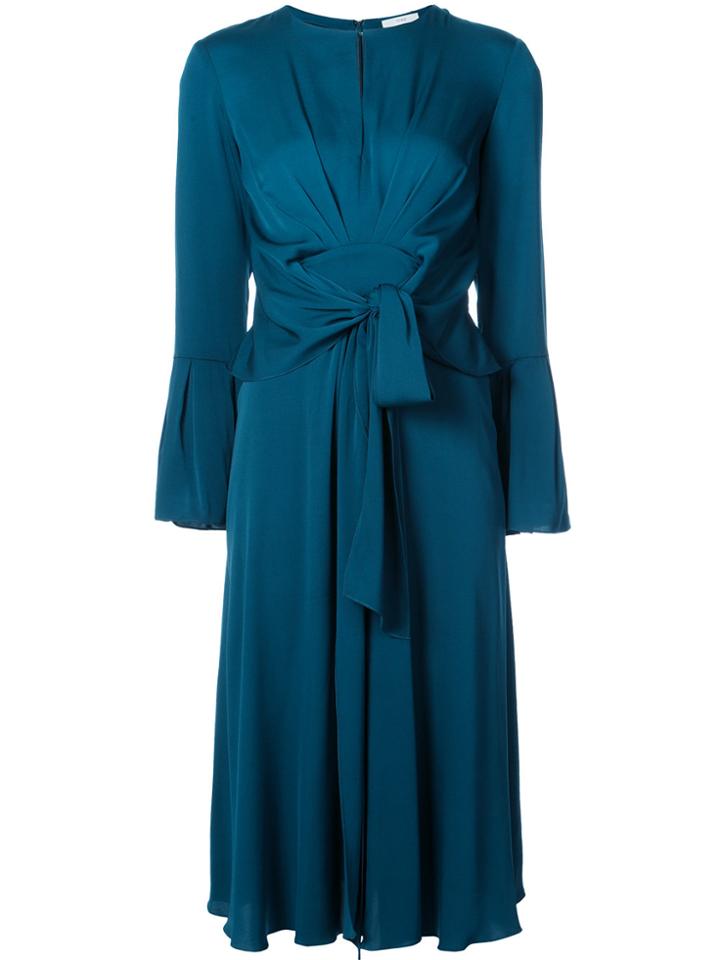 Tome Tie Waist Midi Dress - Blue