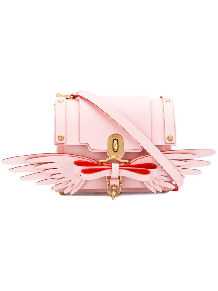 Niels Peeraer Winged Bow Satchel - Pink & Purple