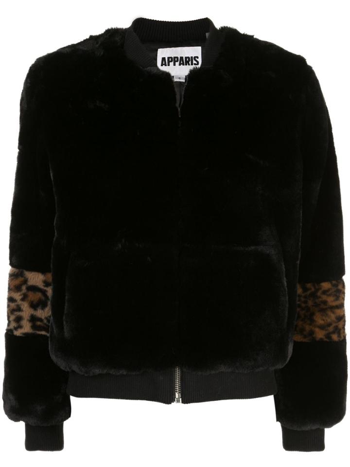 Apparis Jem Faux-fur Bomber Jacket - Black