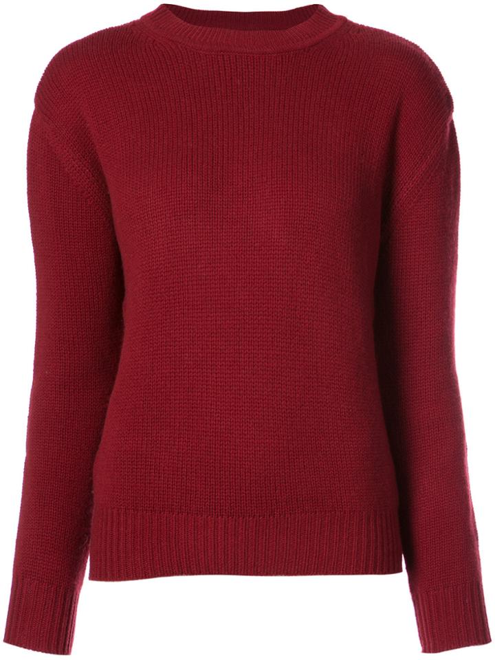 Ryan Roche Round Neck Sweater - Red