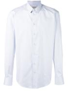 Armani Collezioni Classic Shirt, Men's, Size: 39, Grey, Cotton/spandex/elastane