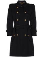 Givenchy Double Breasted Cotton Trench Coat - Black
