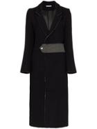 Lot78 Raw Edge Back Split Wool Blend Coat - Blue