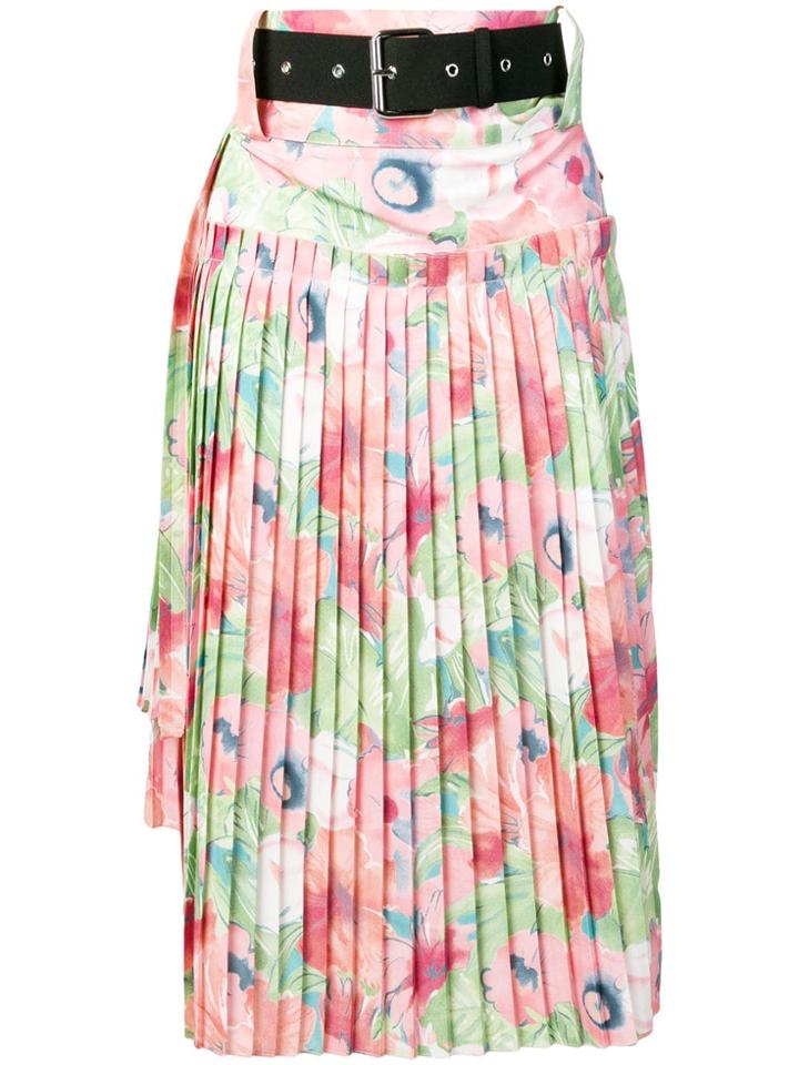 Plan C Georgette Pleated Skirt - Pink