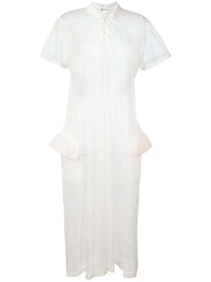 Comme Des Garçons Vintage Polo Neck Sheer Dress - Nude & Neutrals