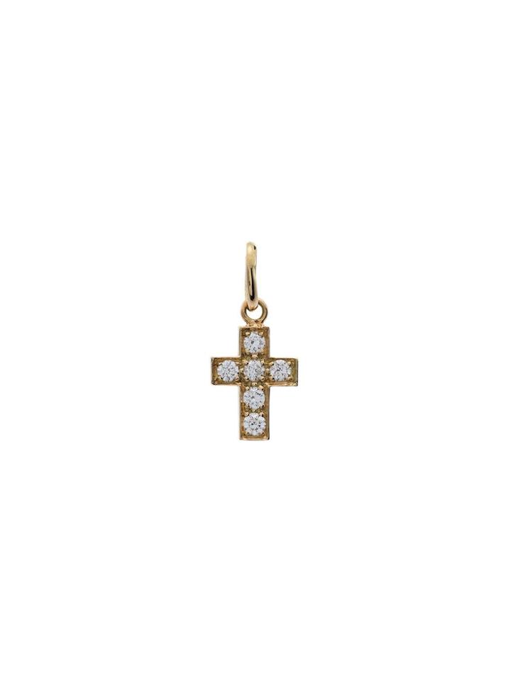 Gigi Clozeau Yellow Gold Cross Diamond Necklace - Metallic