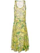 Dvf Diane Von Furstenberg Lemon Print Midi Dress - Yellow