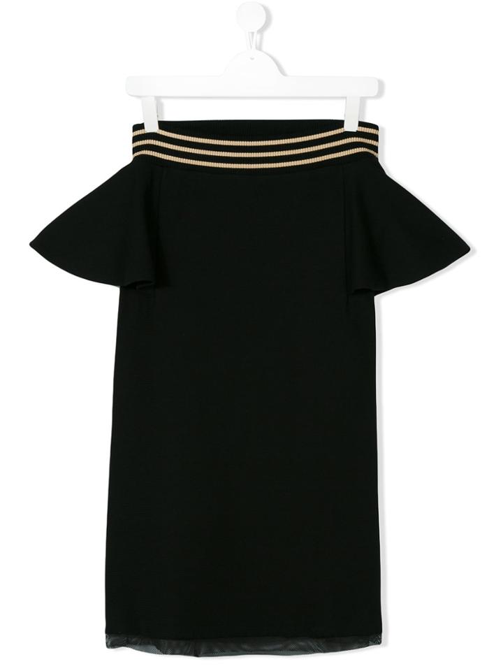 Andorine Ribbed Stripe Strapless Dress - Black