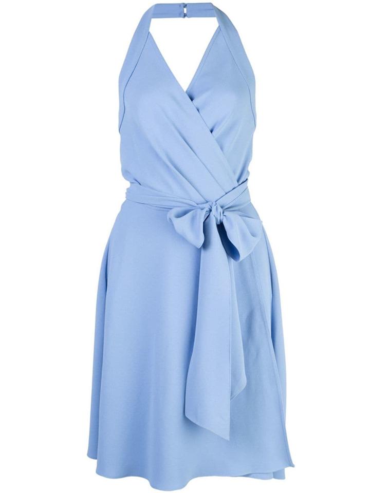 Dvf Diane Von Furstenberg Halter-neck Wrap Dress - Blue