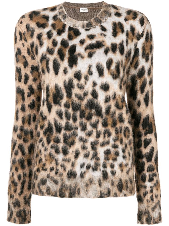Saint Laurent Crew Neck Jumper - Brown