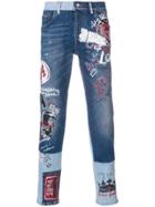 Dolce & Gabbana Graffiti Effect Jeans - Blue