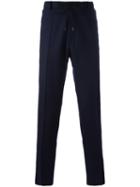 Kenzo Tailored Drawstring Trousers, Men's, Size: 50, Blue, Wool