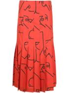 Calvin Klein Collection Printed Pleated Skirt