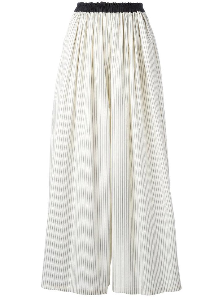 Brunello Cucinelli - Striped Wide-leg Trousers - Women - Cotton/polyester/acetate - 44, Nude/neutrals, Cotton/polyester/acetate