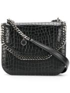 Stella Mccartney Crocodile-embossed Falabella Box Shoulder Bag - Black