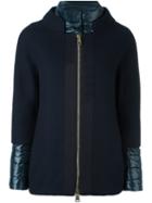 Herno Layered Sleeves Short Jacket, Women's, Size: 44, Blue, Polyamide/polyester/wool