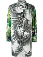 Max Mara - Leaves Print Elongated Shirt - Women - Cotton - 40, Green, Cotton