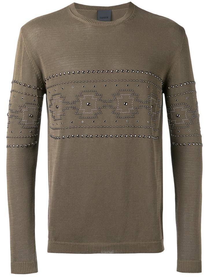 Laneus - Knitted Top - Men - Cotton - 50, Green, Cotton