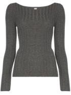 Toteme Toury Ribbed Knit Top - Grey