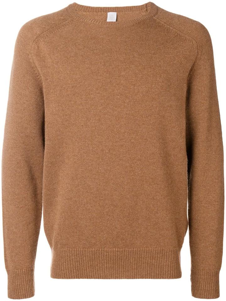 Eleventy Round Neck Jumper - Brown