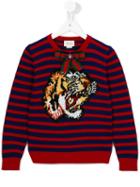 Gucci Kids Striped Jumper, Girl's, Size: 12 Yrs, Blue