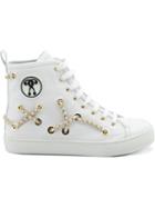Moschino Chain Embellished Hi-top Sneakers