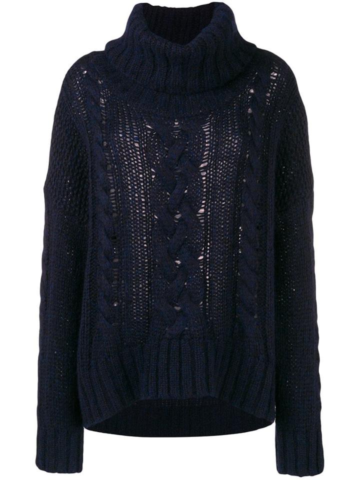 Woolrich Oversized Knit Jumper - Blue