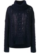 Woolrich Oversized Knit Jumper - Blue