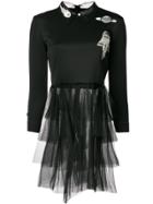 Frankie Morello Space Motif Tulle Dress - Black