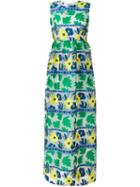 P.a.r.o.s.h. Long Jacquard Layer Dress, Women's, Size: Xs, Green, Polyester/silk/polyamide/cotton