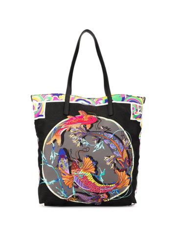 Shanghai Tang Koi Shopper Tote - Black