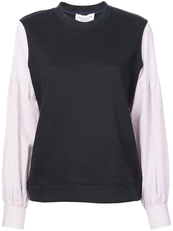 Derek Lam 10 Crosby Sweatshirt With Shirting Sleeves - Blue