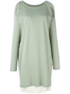 Mm6 Maison Margiela Open Shoulder T-shirt Dress, Women's, Size: M, Green, Cotton/viscose