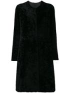 Giorgio Brato Fur Single Breasted Coat - Black