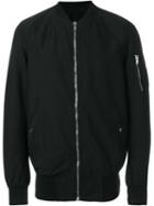 Rick Owens Drkshdw Sleeve Pocket Bomber Jacket, Men's, Size: S, Black, Cotton/spandex/elastane
