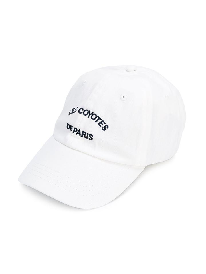 Les Coyotes De Paris Logo Embroidered Baseball Cap - White