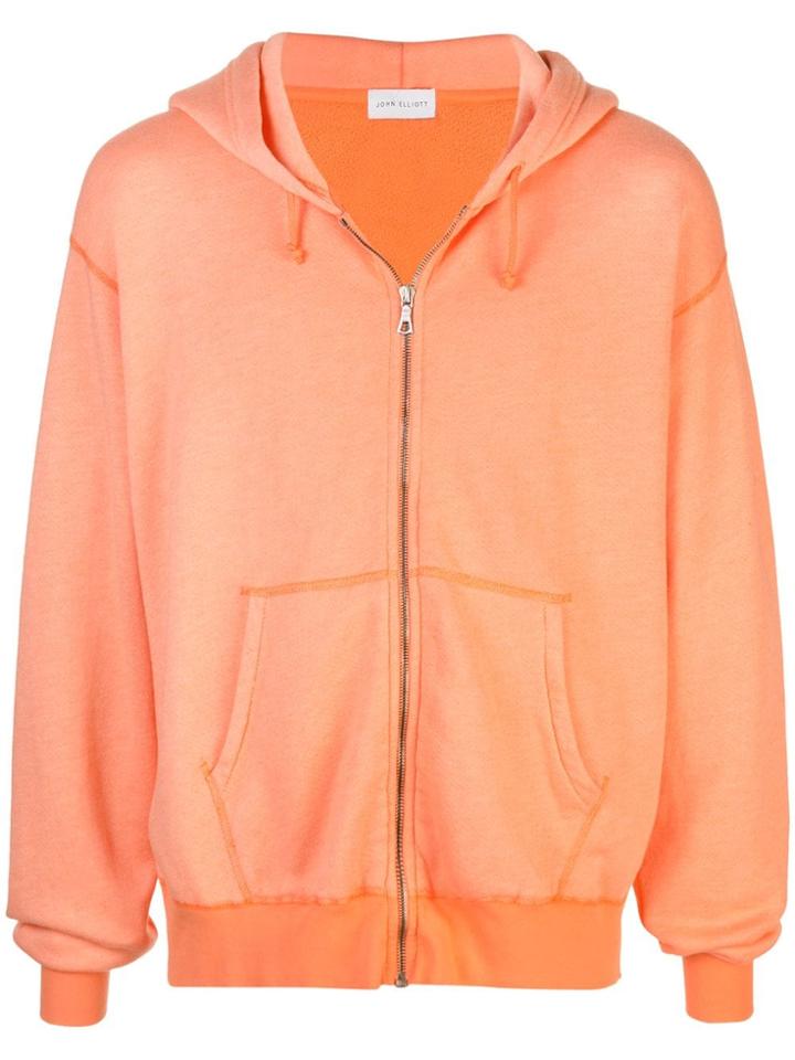 John Elliott Classic Hoodie With Front Zip - Orange