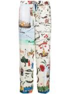 Oscar De La Renta Road King Print Trousers - Multicolour