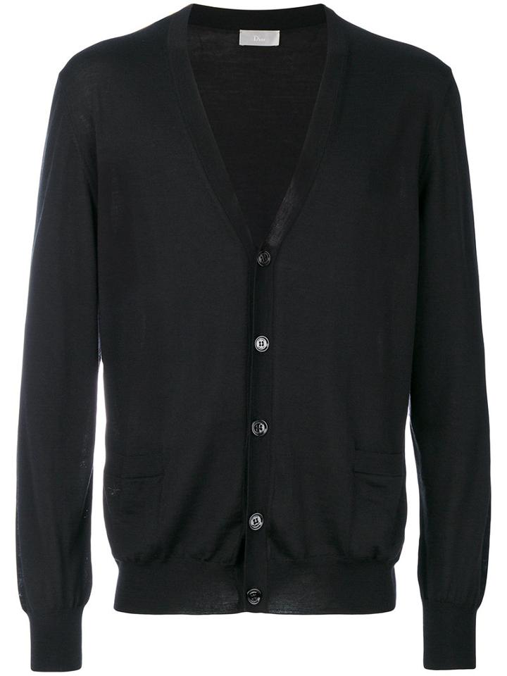 Dior Homme - V-neck Cardigan - Men - Virgin Wool - M, Black, Virgin Wool
