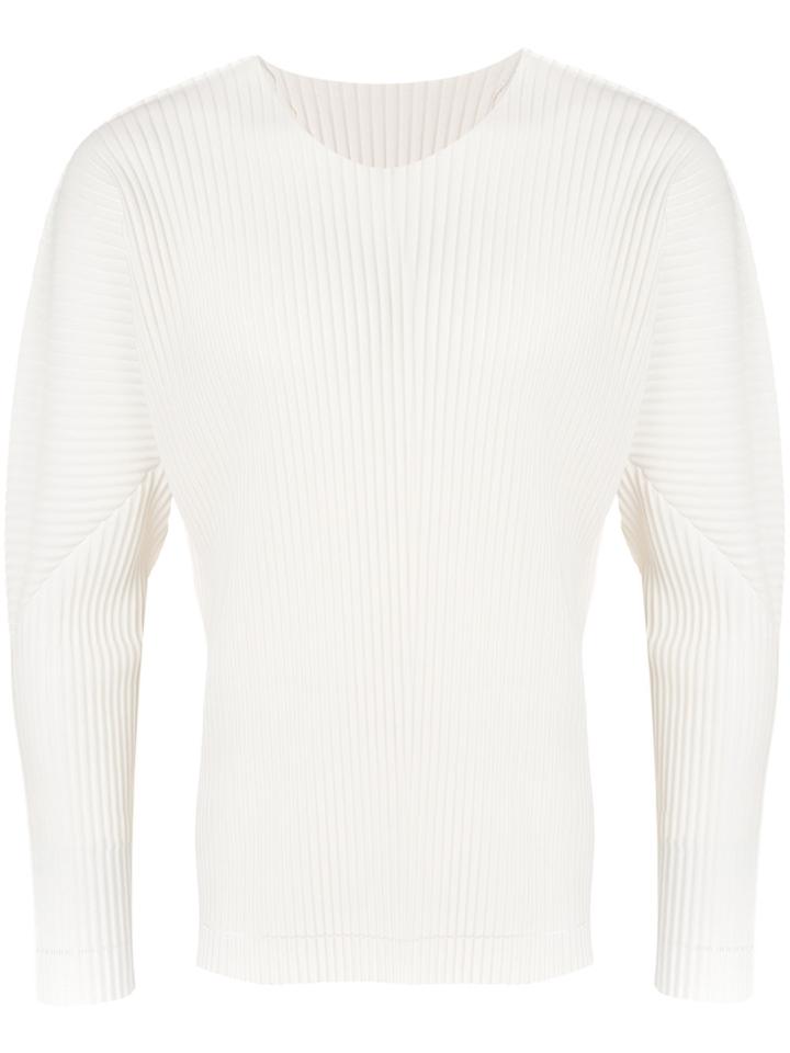 Homme Plissé Issey Miyake Ribbed Jumper - White