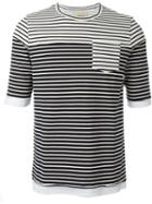 Wooster + Lardini Multi Stripe Pocket Detail T-shirt