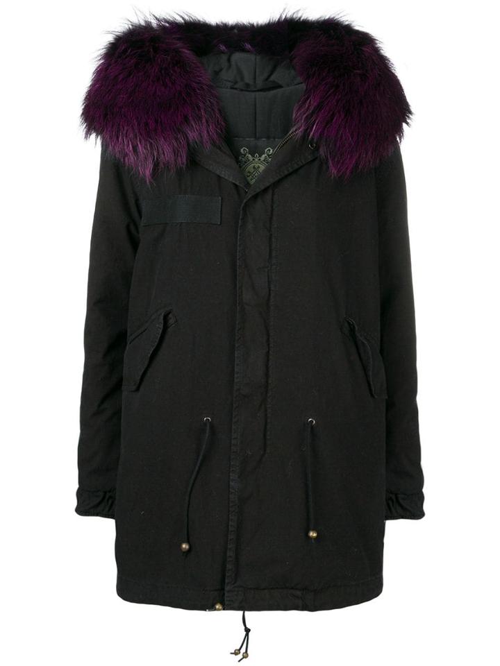 Mr & Mrs Italy Hooded Trimmed Parka - Black