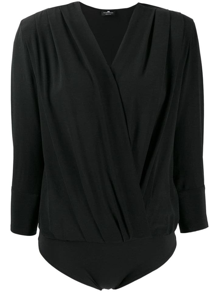 Elisabetta Franchi Wrap Style Top - Black