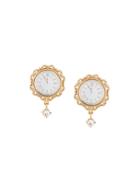 Dolce & Gabbana Clock Clip-on Earrings, Women's, Metallic
