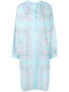 Natasha Zinko - Printed Shirt Dress - Women - Cotton - 36, Blue, Cotton
