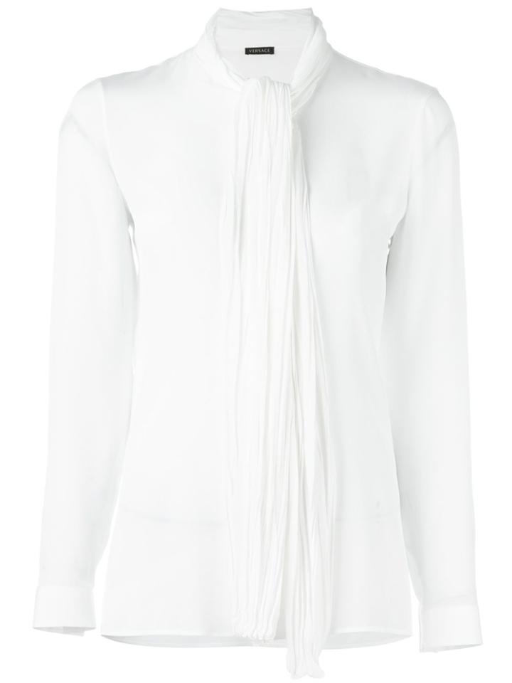 Versace Tied Ribbon Blouse - White