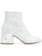 Mm6 Maison Margiela Crackle Effect Ankle Boots - White